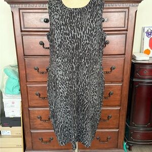 Talbots Black and Gray Animal Print Dress
